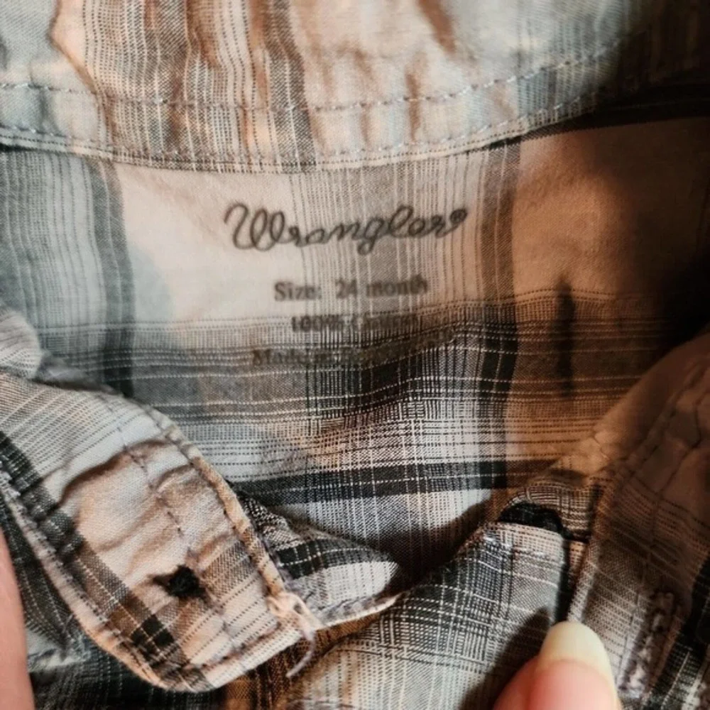 Wrangler Kid's‎ 24M Plaid Button Down One-Piece Romper